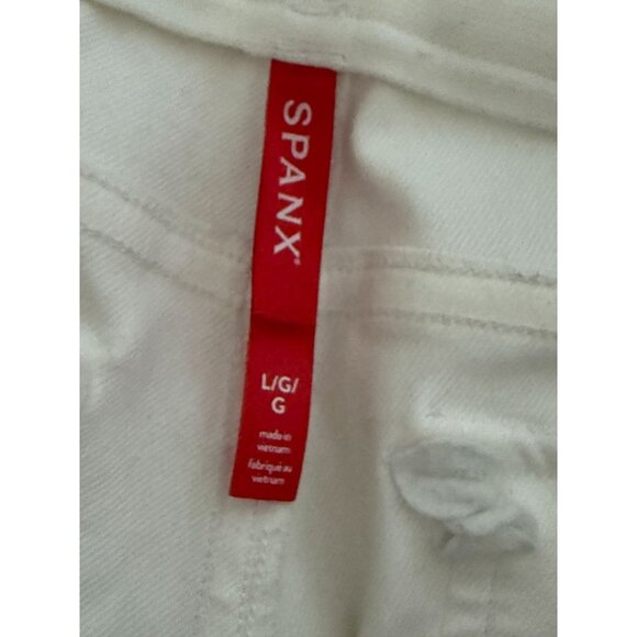 SPANX Stretch Twill Cropped Wide Leg Pant in White Size Large - Picture 7 of 8